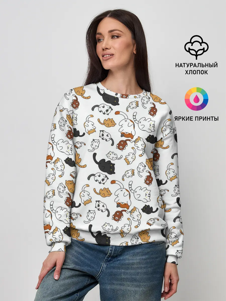 Женский свитшот / Котики.