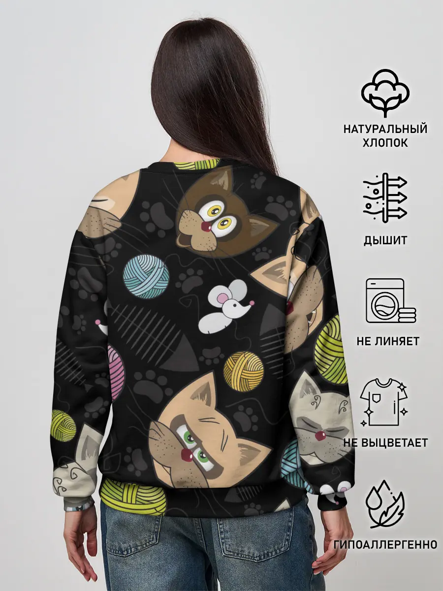 Женский свитшот / Злой кот.
