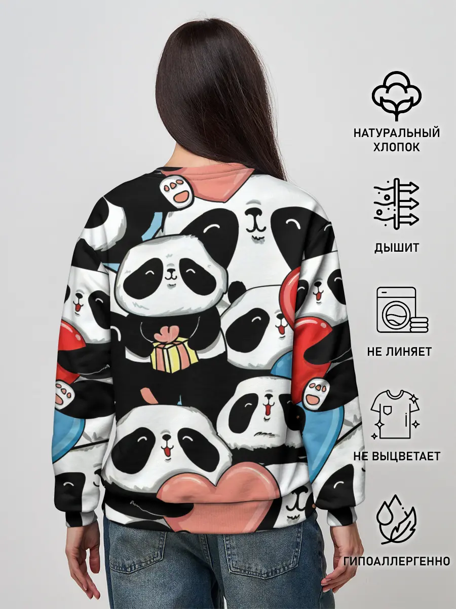 Женский свитшот / Панды.