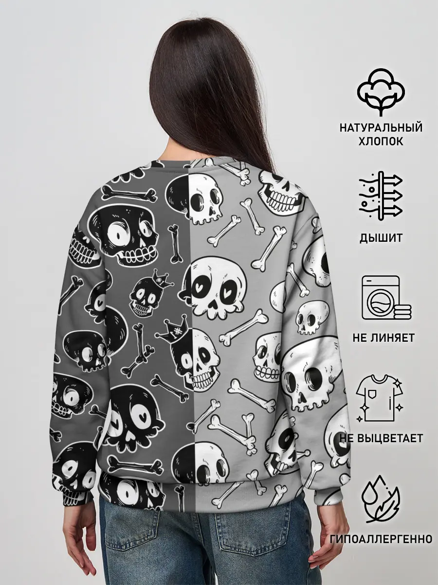Женский свитшот / Черепа