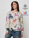 Женский свитшот / Домашние животные паттерн | Pets pattern