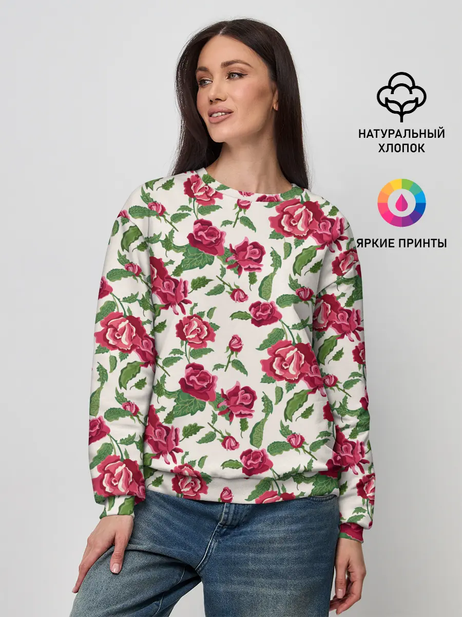 Женский свитшот / Цветочный узор