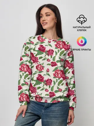 Женский свитшот / Цветочный узор