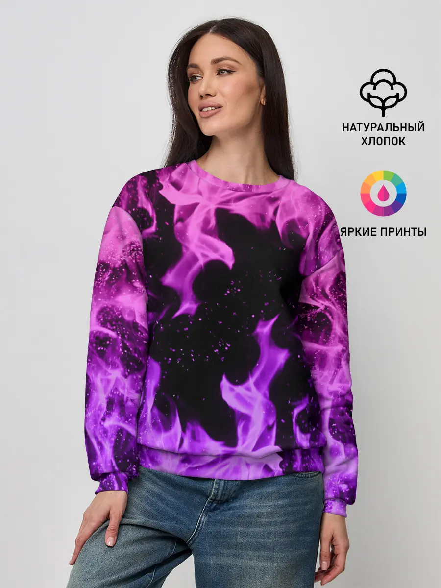 Женский свитшот / ЦВЕТНОЙ ОГОНЬ | NEON FIRE
