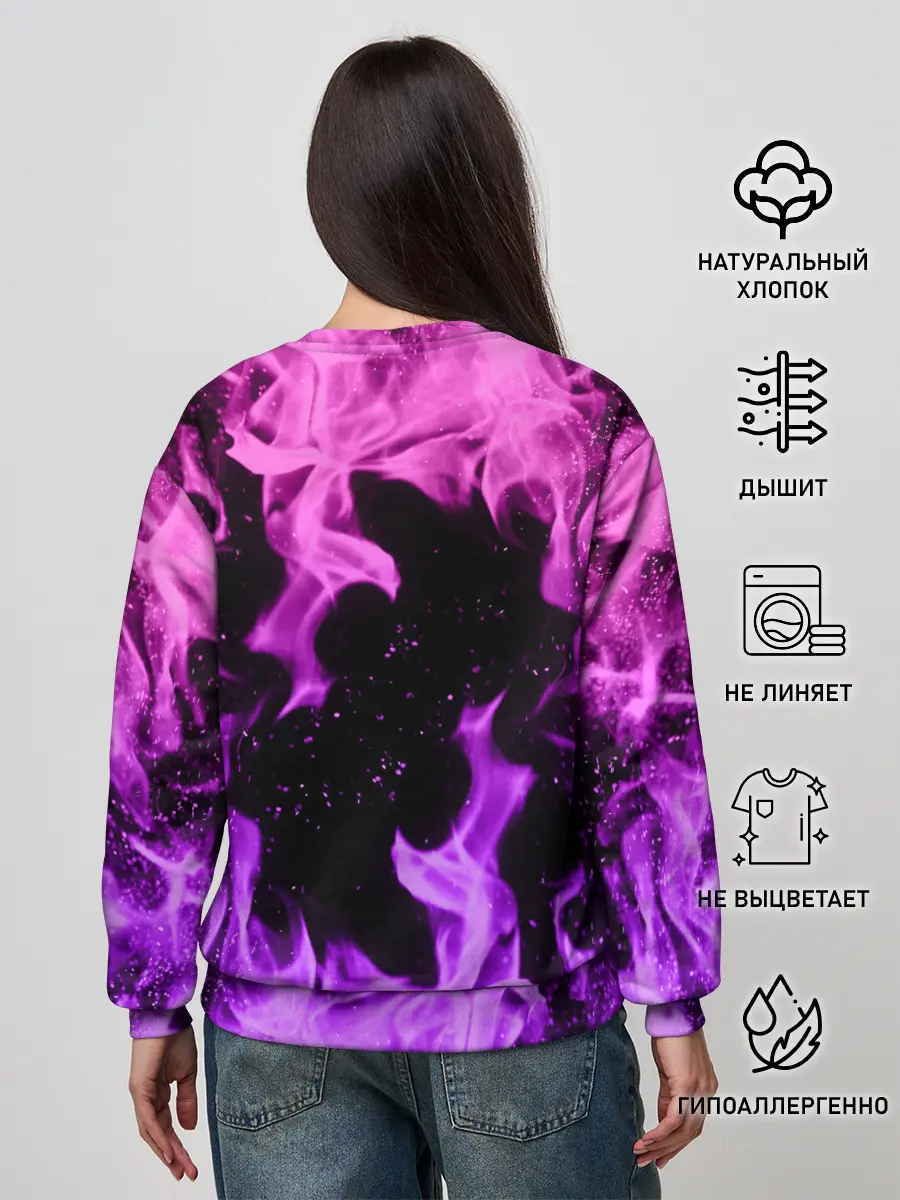 Женский свитшот / ЦВЕТНОЙ ОГОНЬ | NEON FIRE