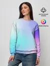 Женский свитшот / небесно голубой градиентный