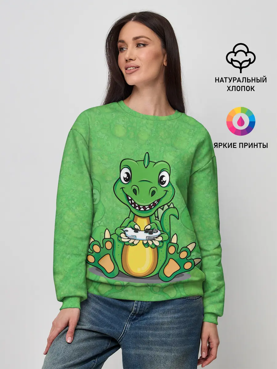 Женский свитшот / Дракоша-геймер