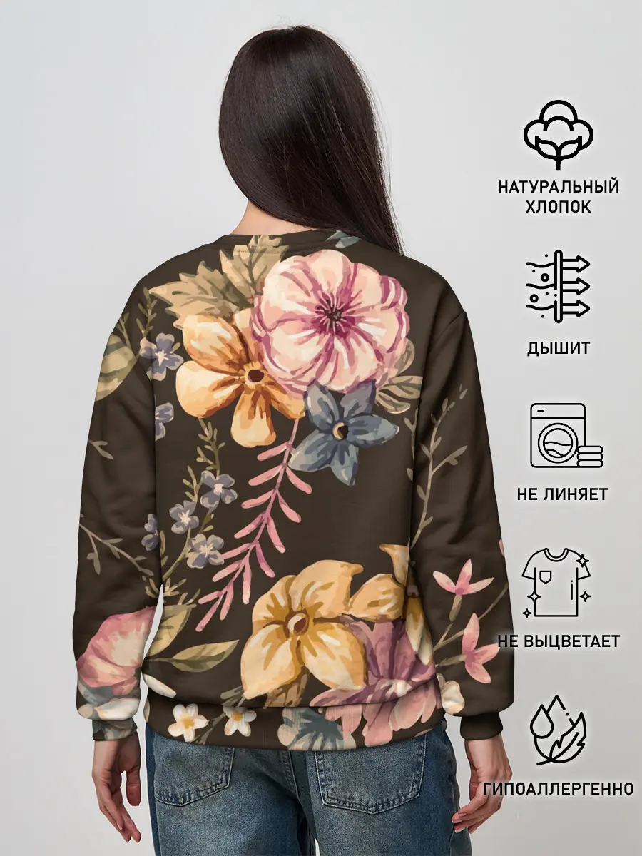 Женский свитшот / цветы