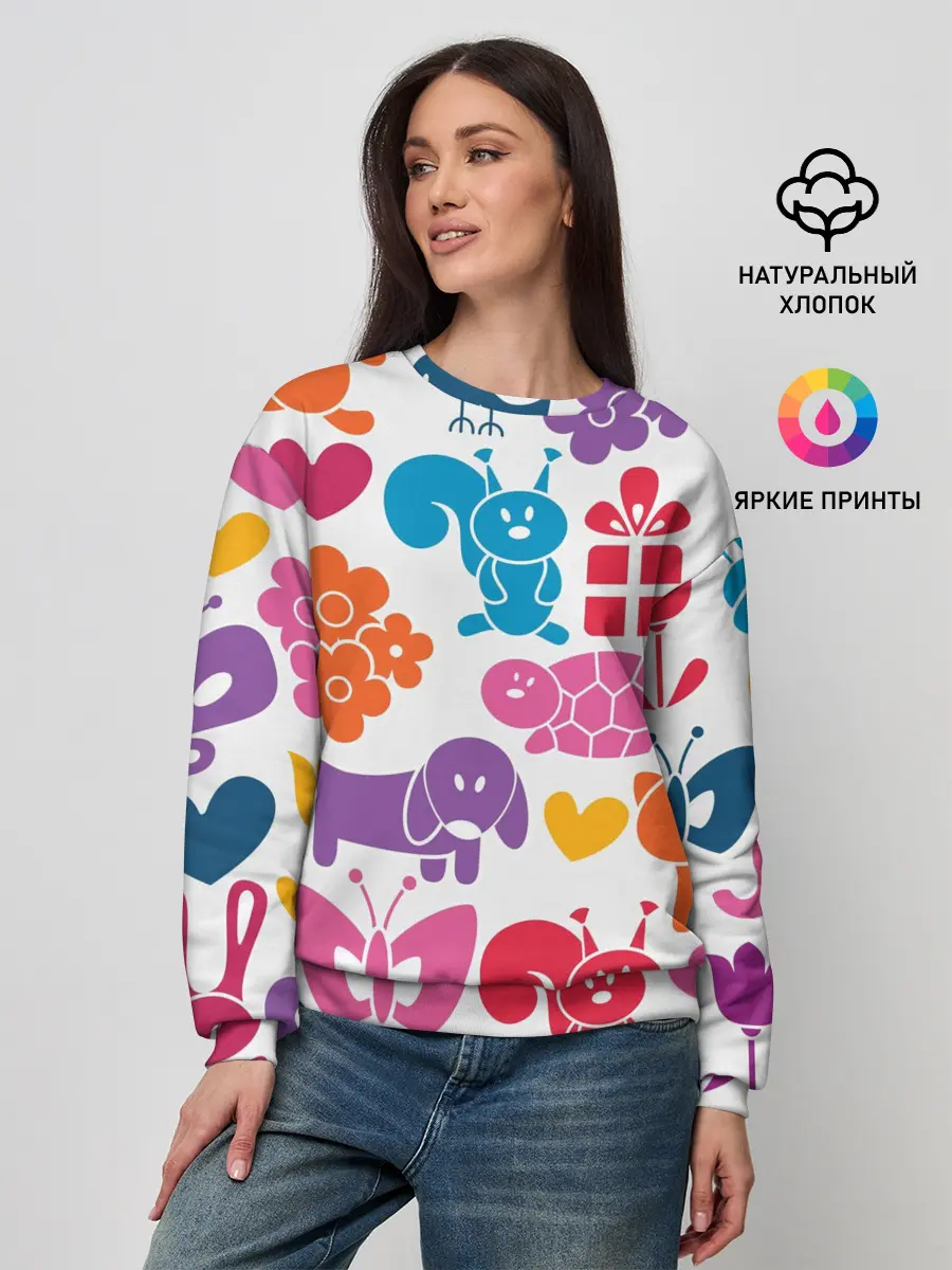 Женский свитшот / Звери, детская