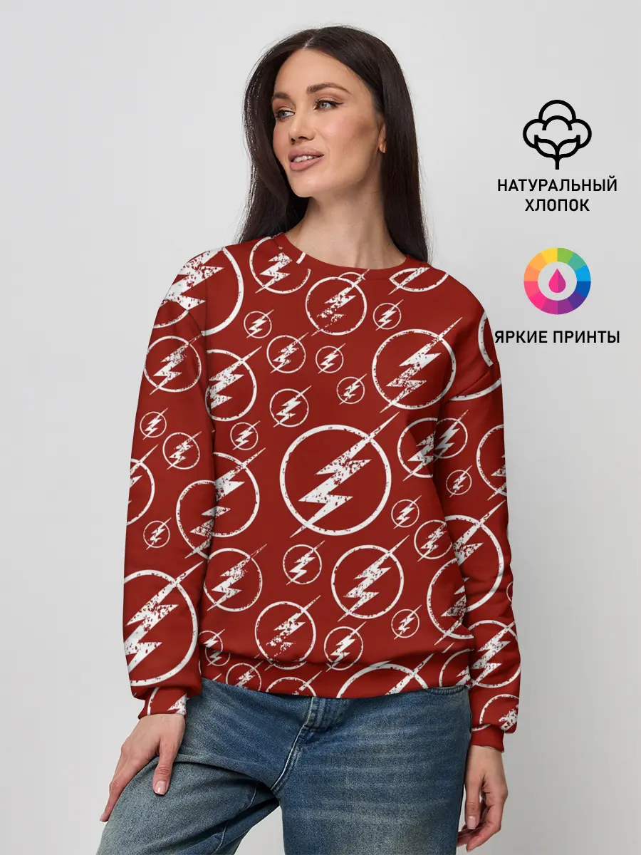 Женский свитшот / The Flash Logo Pattern