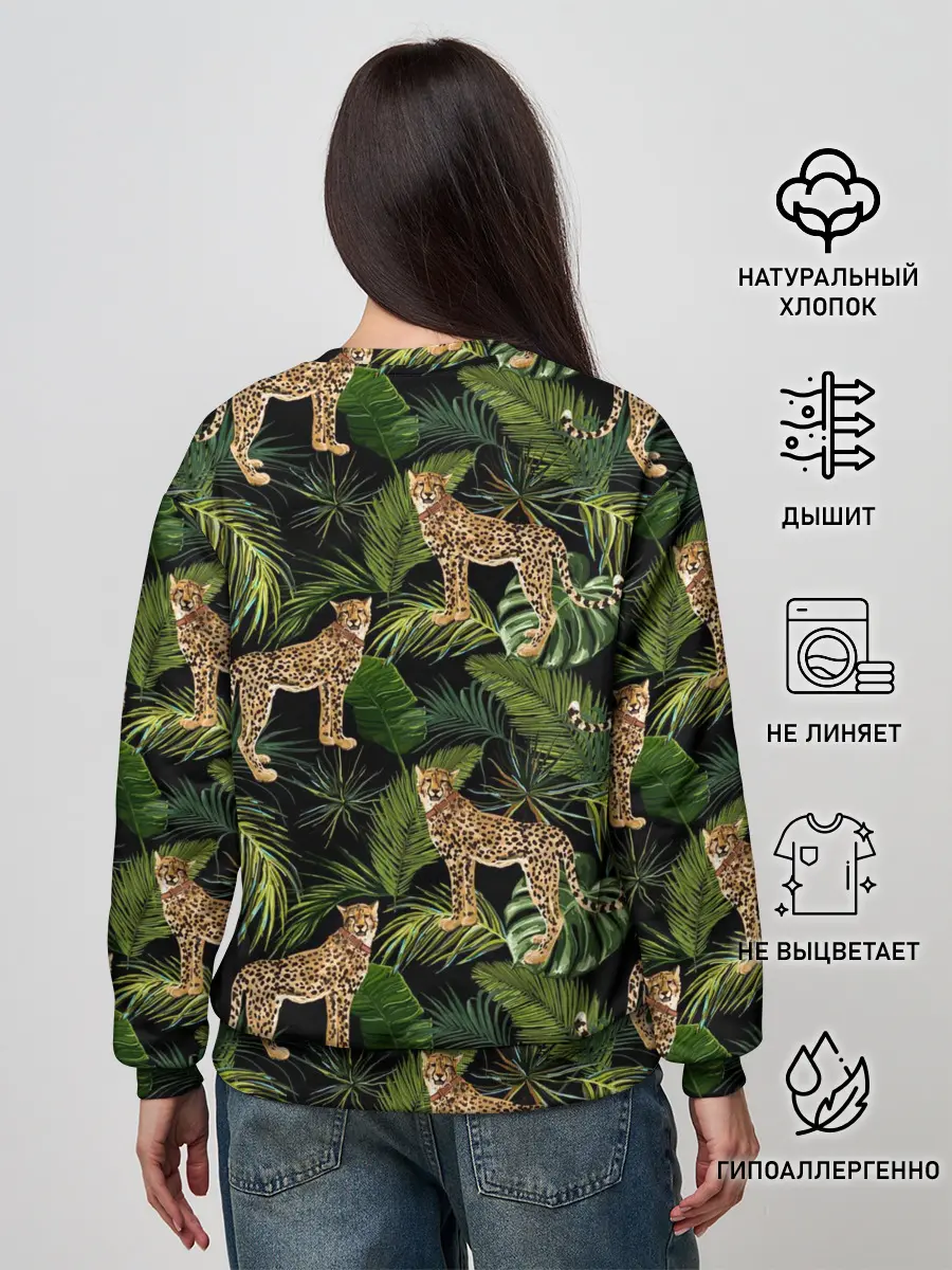 Женский свитшот / Леопарды на ветках