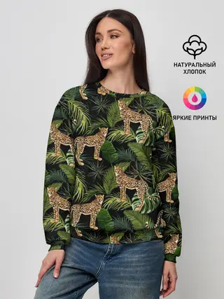 Женский свитшот / Леопарды на ветках