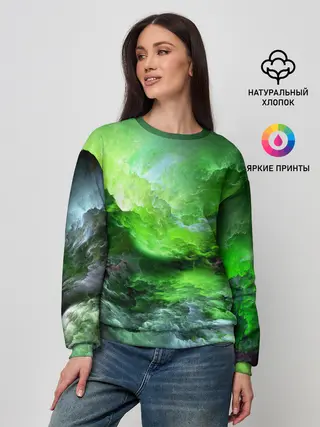 Женский свитшот / GREEN SPACE | ЗЕЛЁНЫЙ КОСМОС