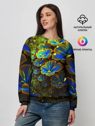 Женский свитшот / Ночные Цветочки