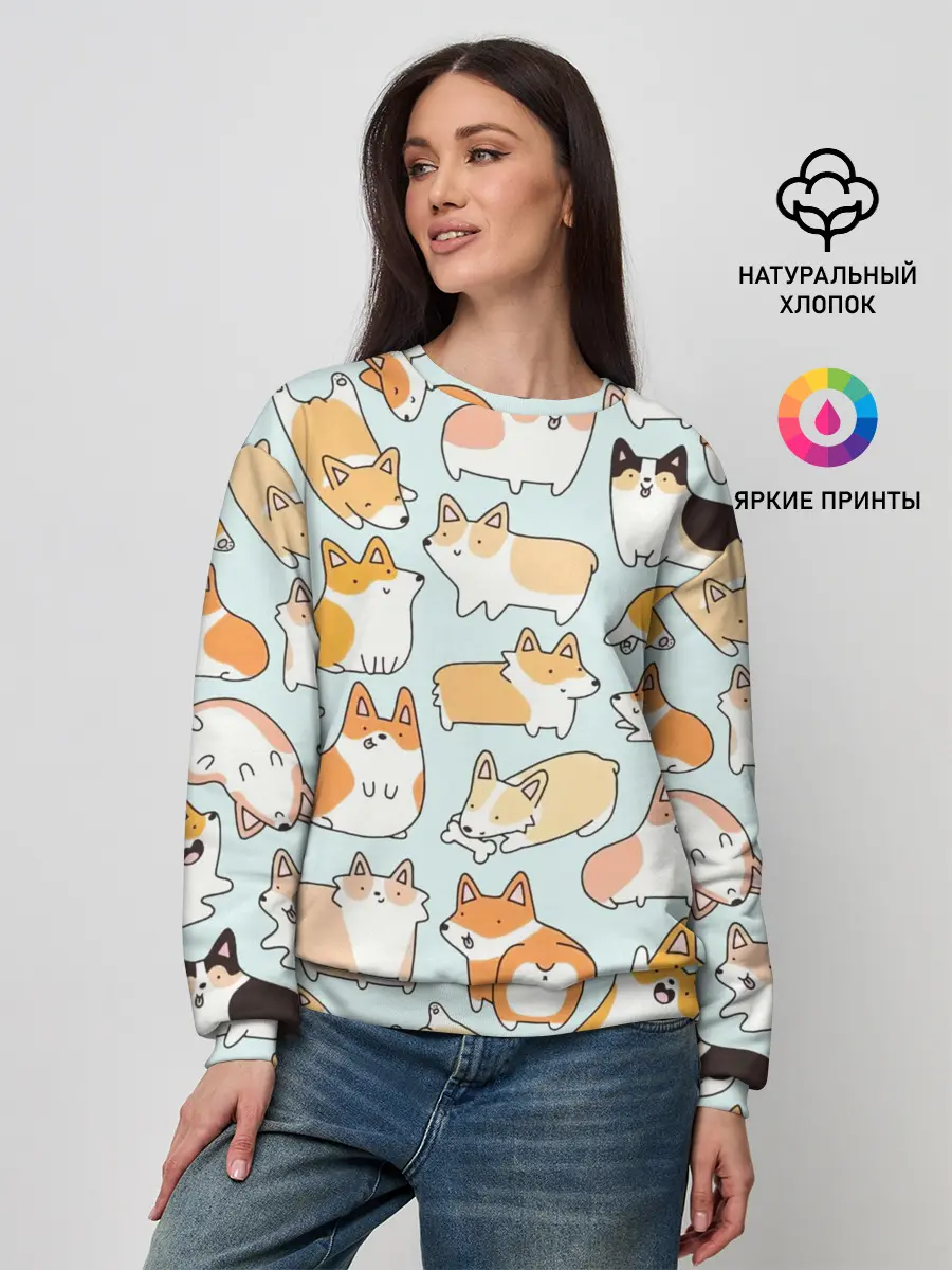 Женский свитшот / Милые корги