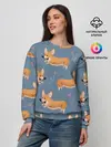 Женский свитшот / Корги с бабочкой