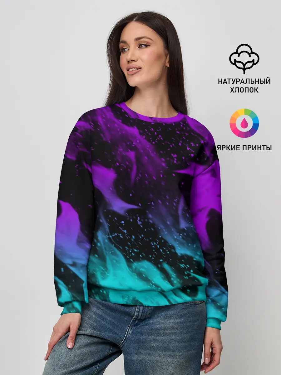 Женский свитшот / НЕОНОВЫЙ ОГОНЬ