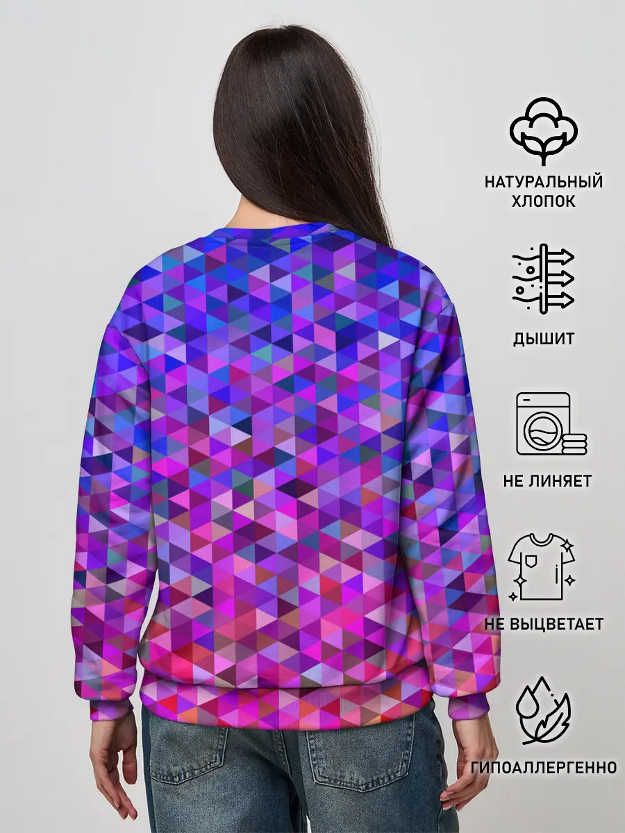 Женский свитшот / Треугольники мозаика пиксели