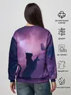 Женский свитшот / Бабочка кот силуэт фиолетовый