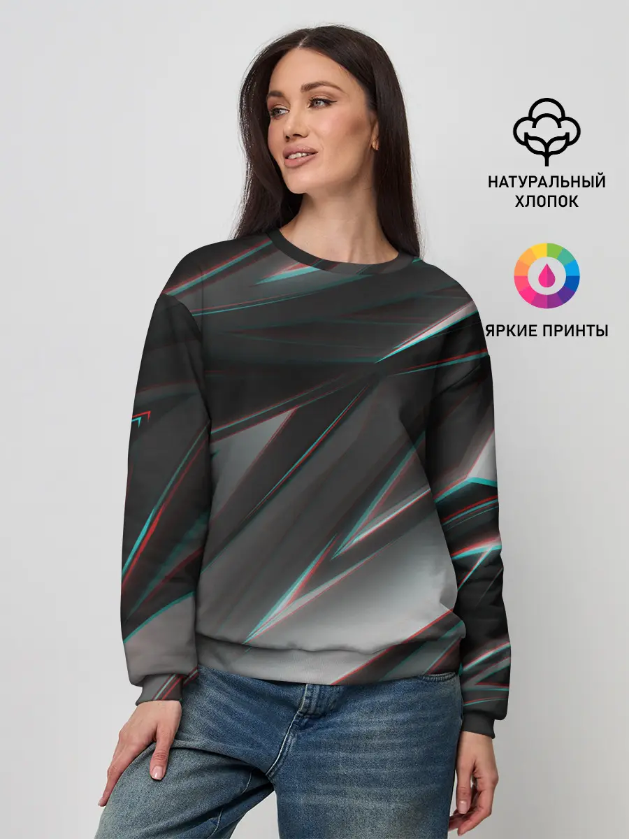 Женский свитшот / GEOMETRY STRIPES GLITCH