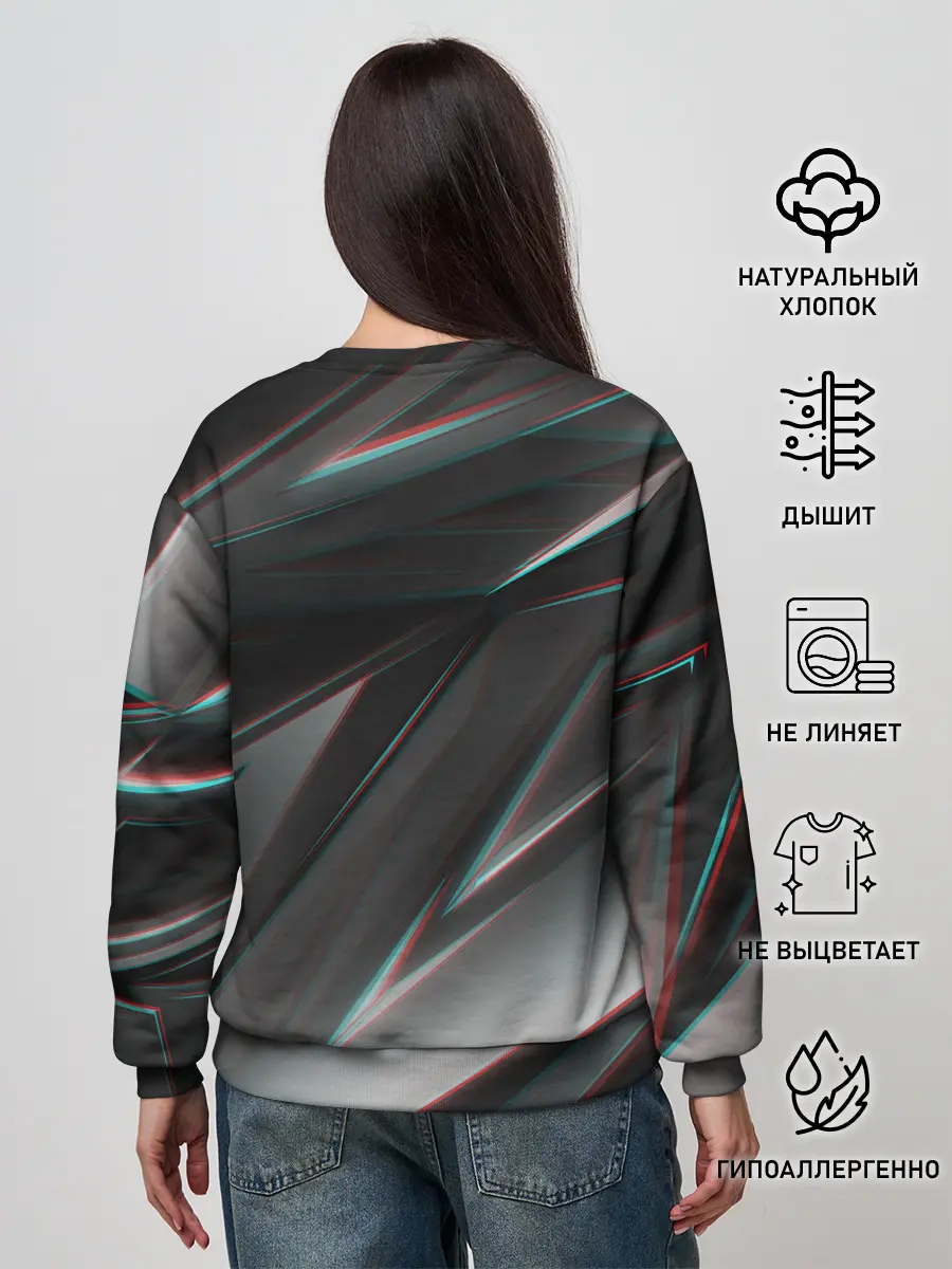 Женский свитшот / GEOMETRY STRIPES GLITCH