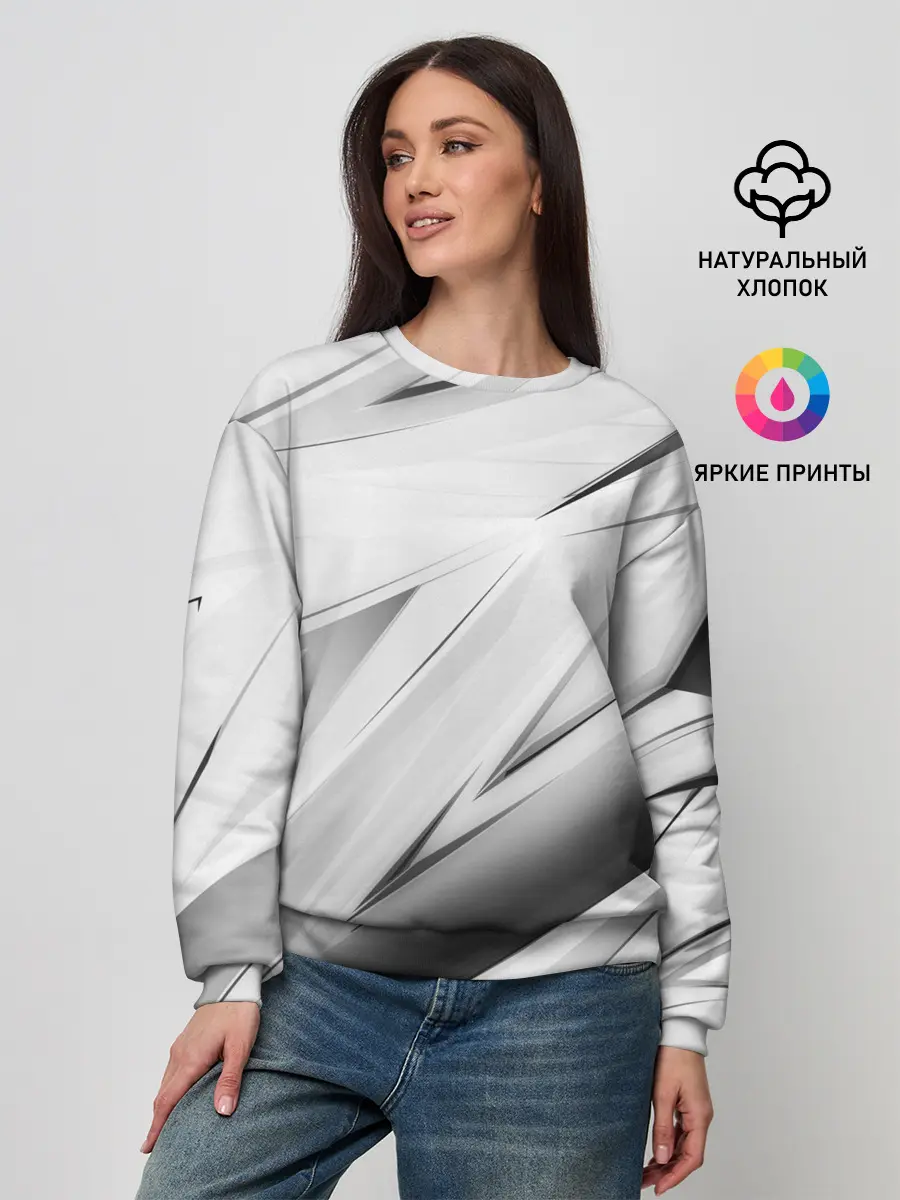 Женский свитшот / GEOMETRY STRIPES WHITE