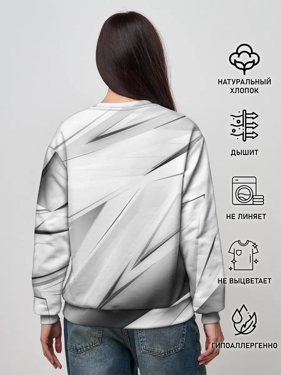 Женский свитшот / GEOMETRY STRIPES WHITE