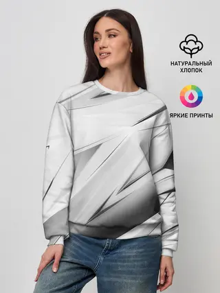 Женский свитшот / GEOMETRY STRIPES WHITE