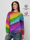Женский свитшот / Яркая мозаика радуга диагональ