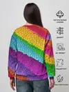 Женский свитшот / Яркая мозаика радуга диагональ