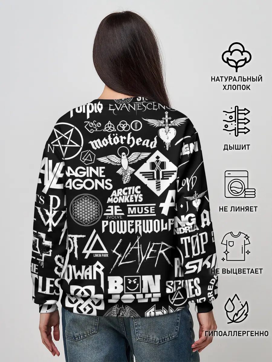 Женский свитшот / ЛОГОТИПЫ РОК ГРУПП