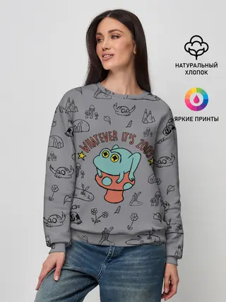 Женский свитшот / лягушка-портал