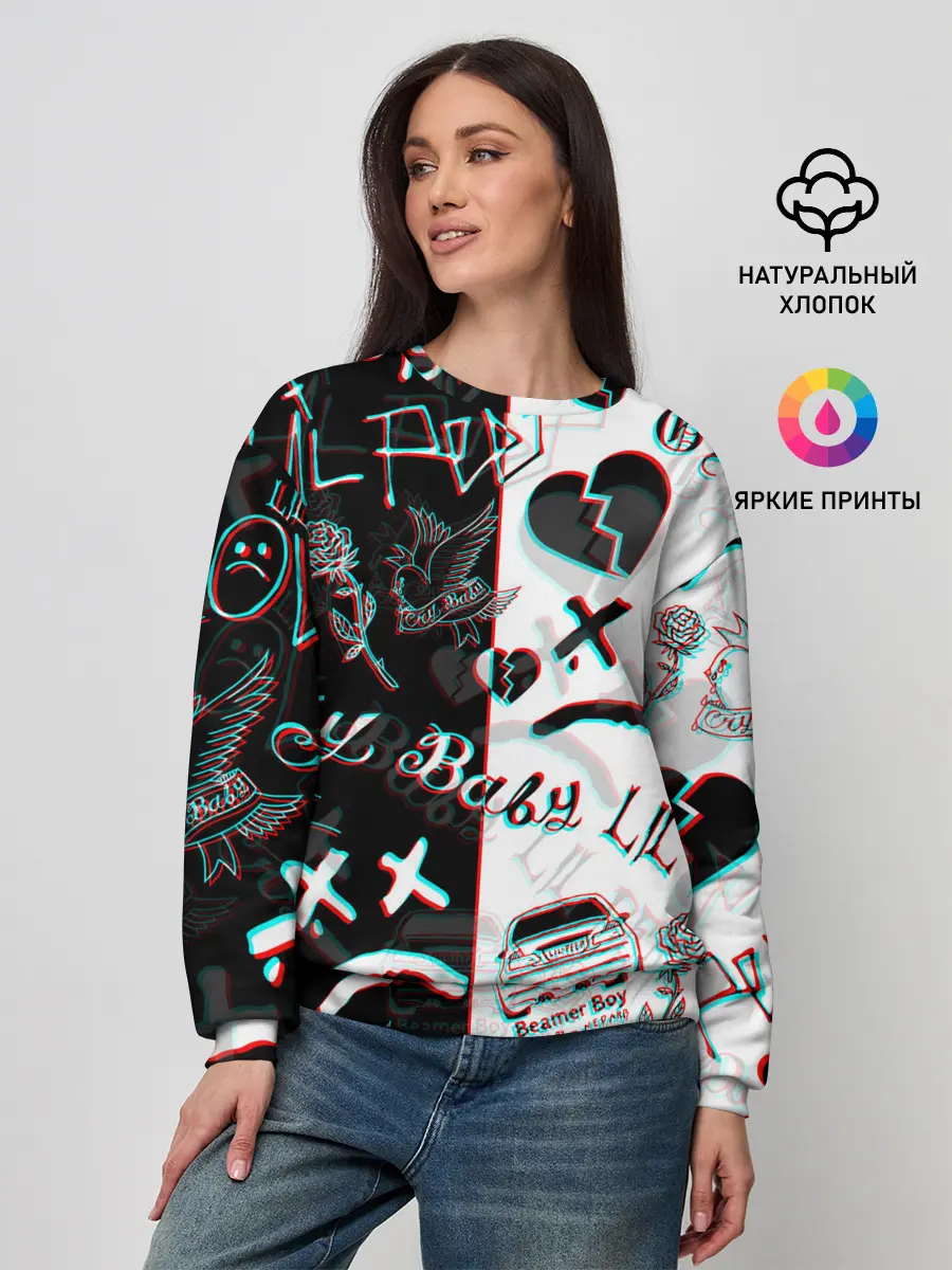 Женский свитшот / LIL PEEP GLITCH | ЛИЛ ПИП ГЛИТЧ