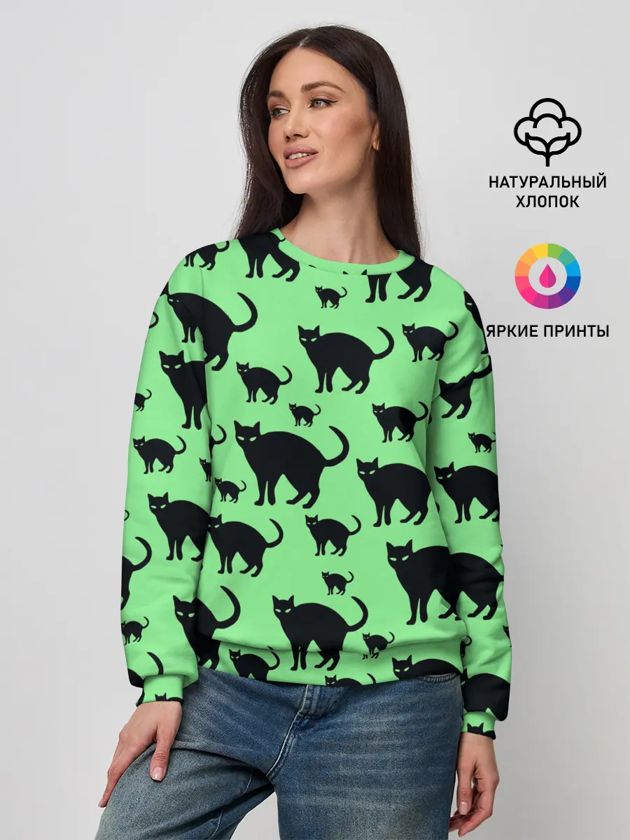 Женский свитшот / Кошки черные