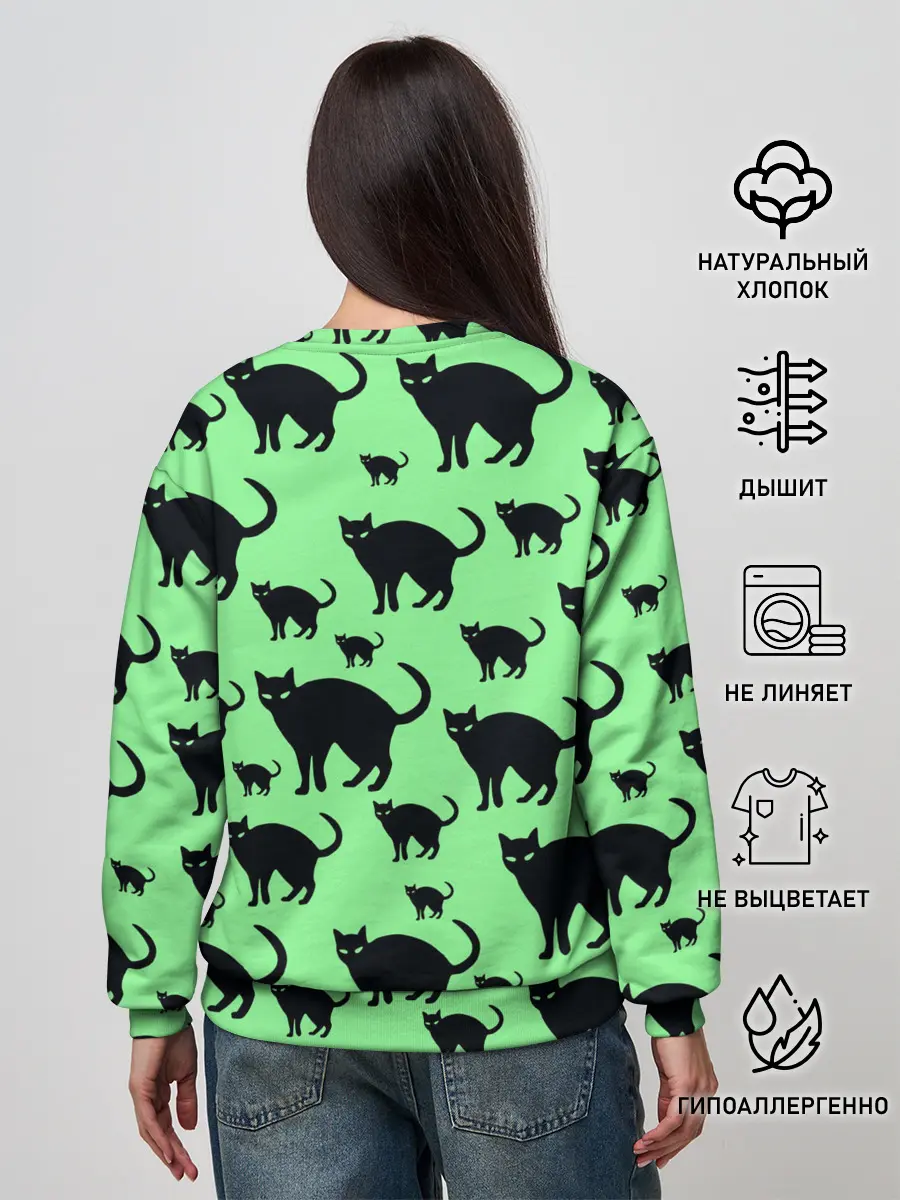 Женский свитшот / Кошки черные