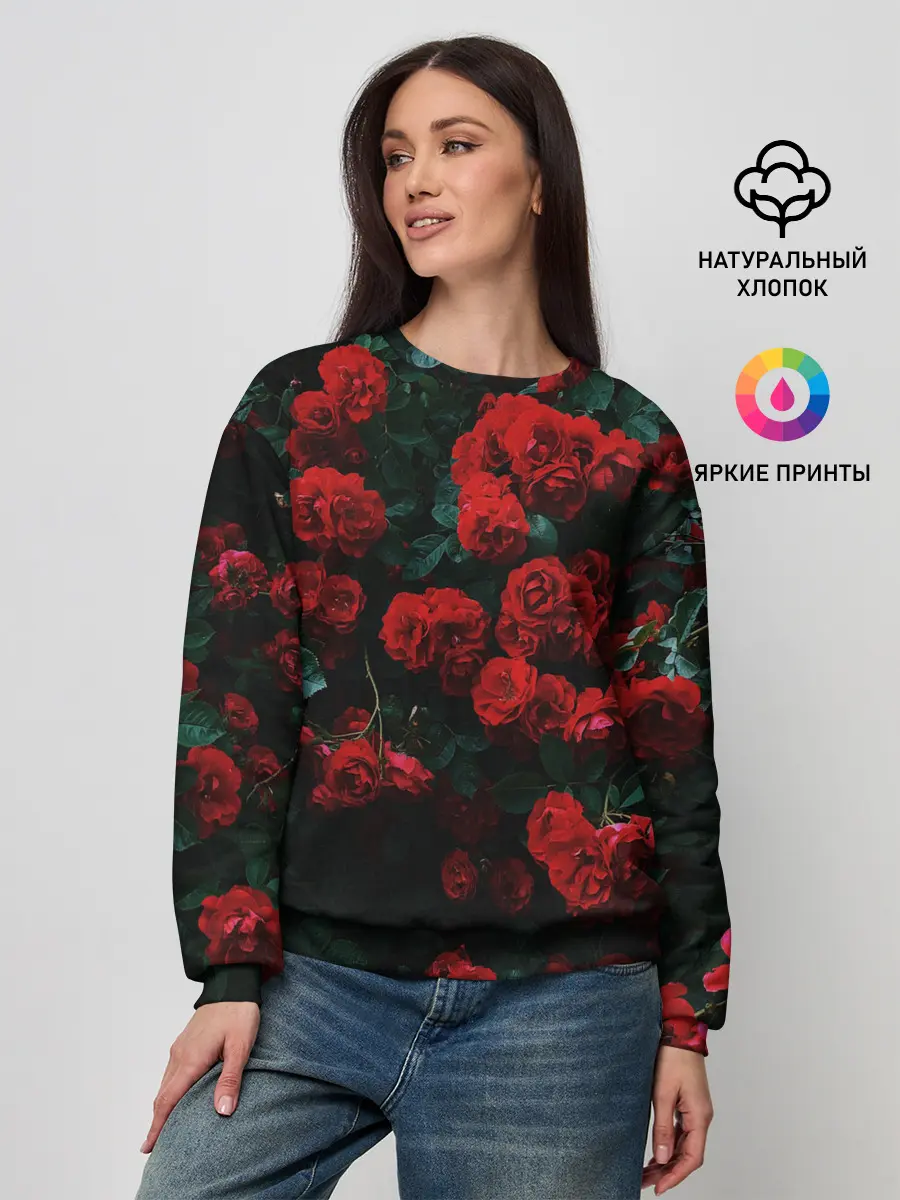 Женский свитшот / Розы
