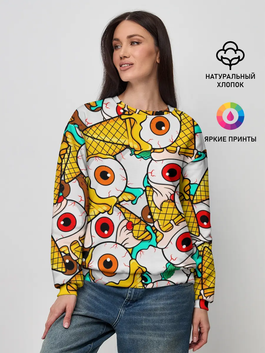 Женский свитшот / Морожки с глазами