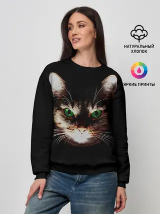 Женский свитшот / Зеленоглазый кот