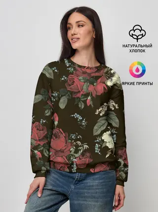 Женский свитшот / Букет роз