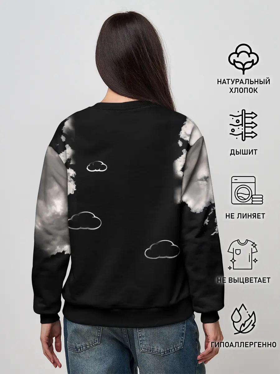 Женский свитшот / Грозовой, кошак