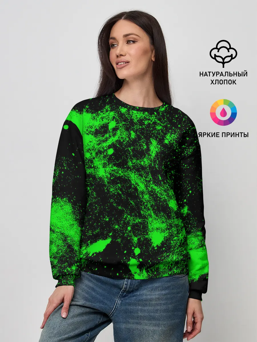 Женский свитшот / Зелёная краска