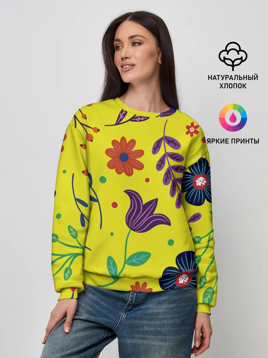 Женский свитшот / Цветочный микс