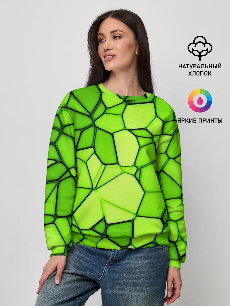 Женский свитшот / Зеленая мозаика