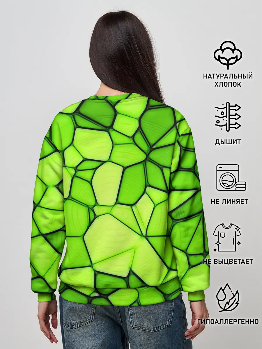 Женский свитшот / Зеленая мозаика