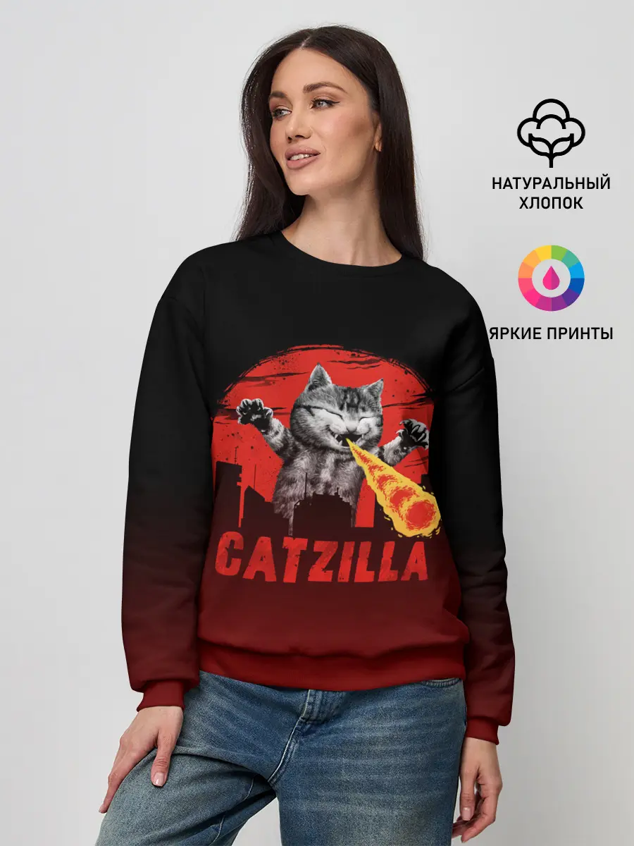 Женский свитшот / CATZILLA | КЭТЗИЛЛА