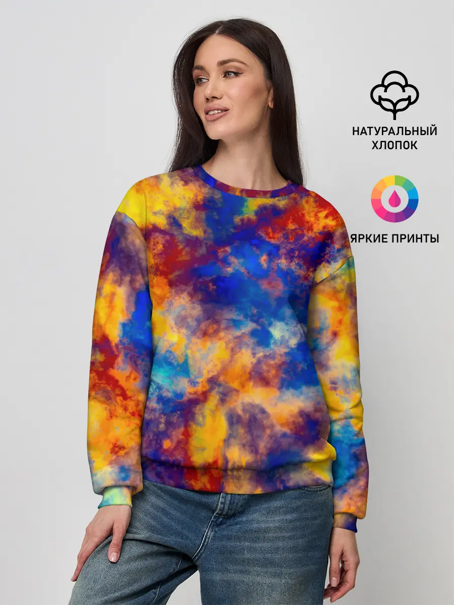 Женский свитшот / Огненно-синий полутон