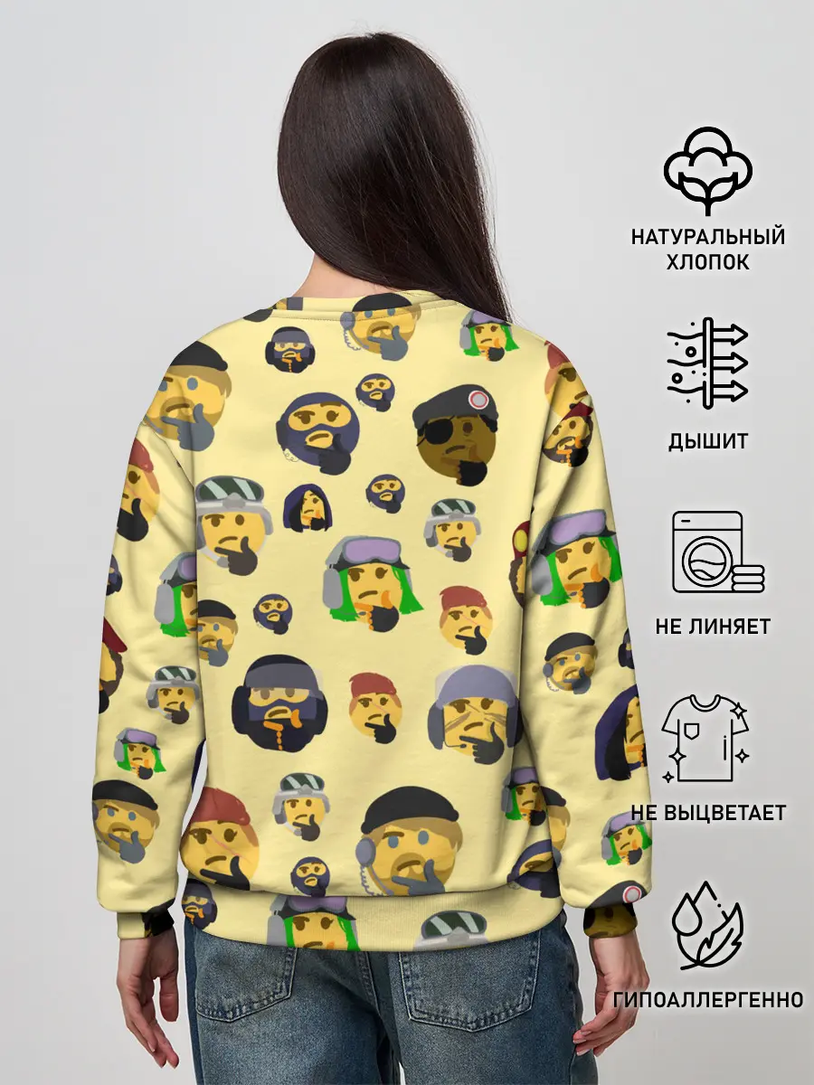 Женский свитшот / Thinking emoji skins