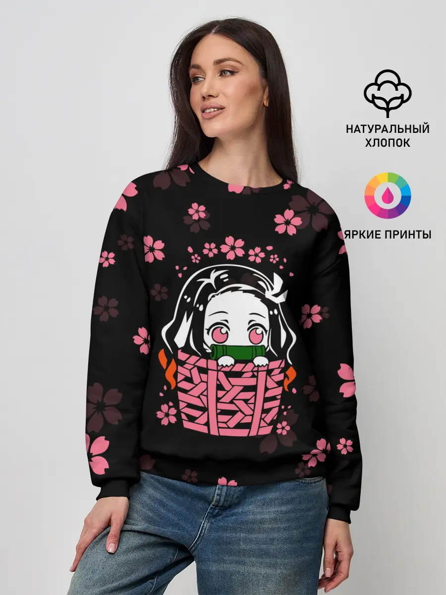 Женский свитшот / Надзуко Камадо в цветах