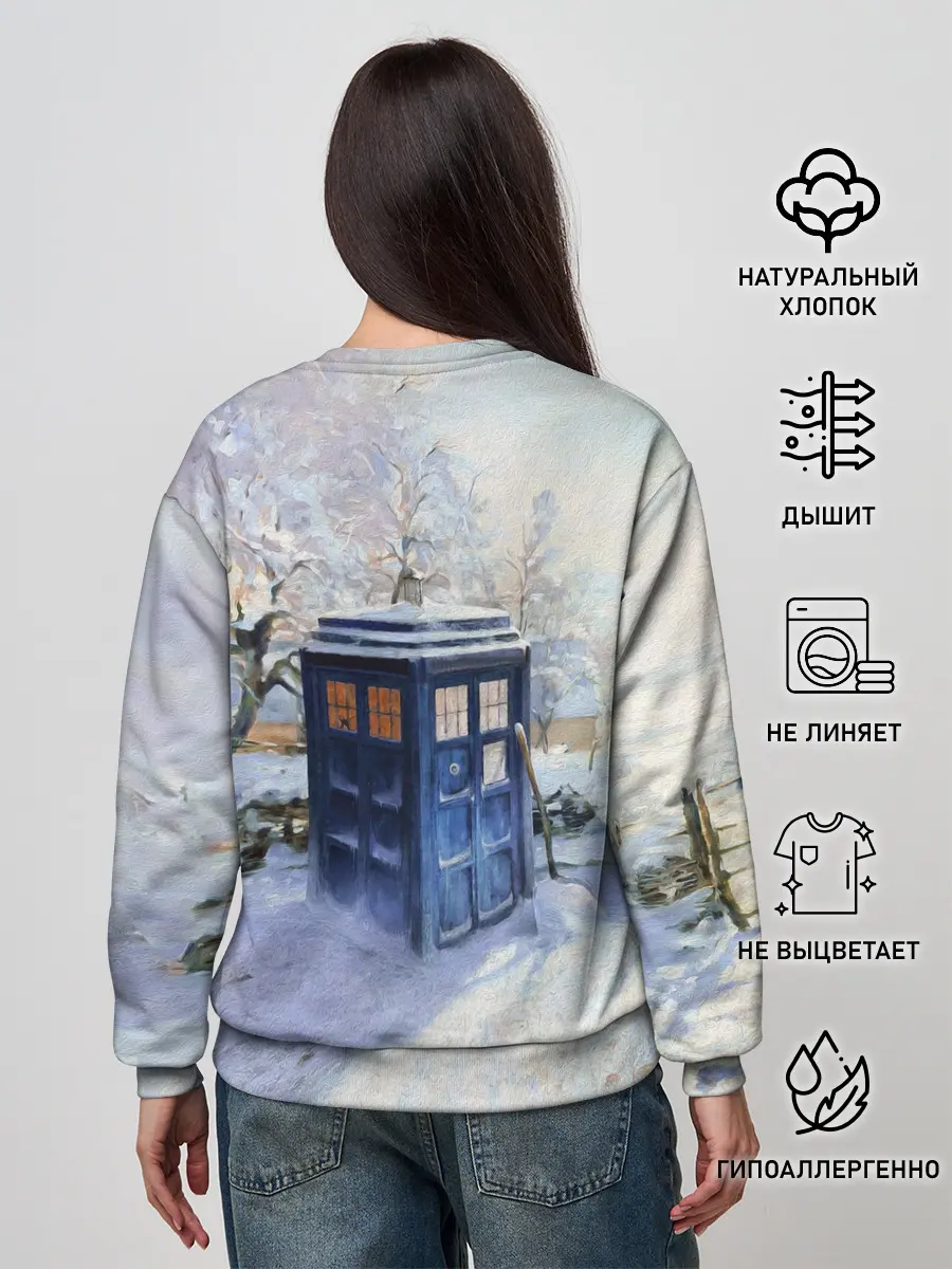 Женский свитшот / ТАРДИС В СНЕГУ