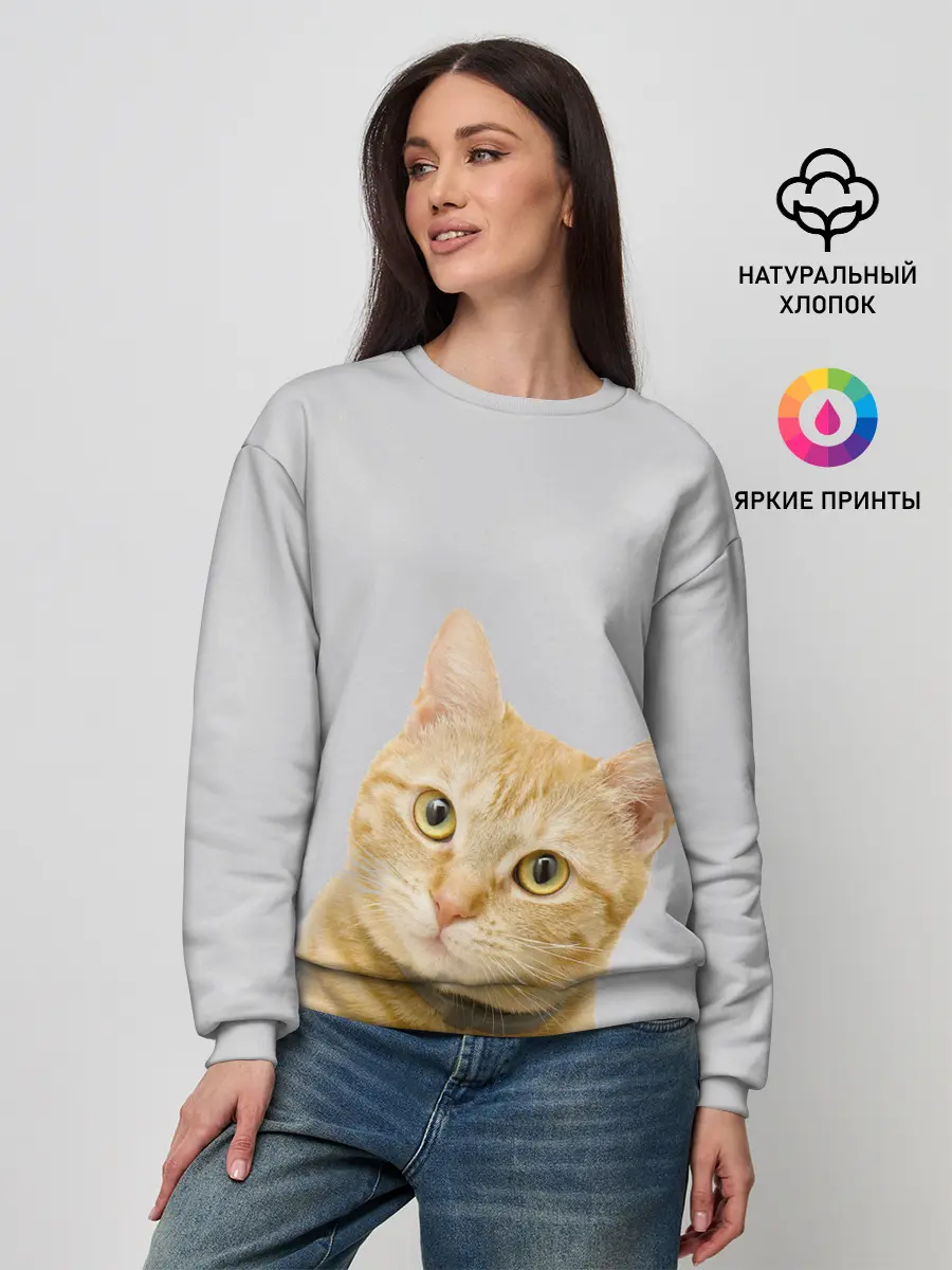 Женский свитшот / Рыжий котик